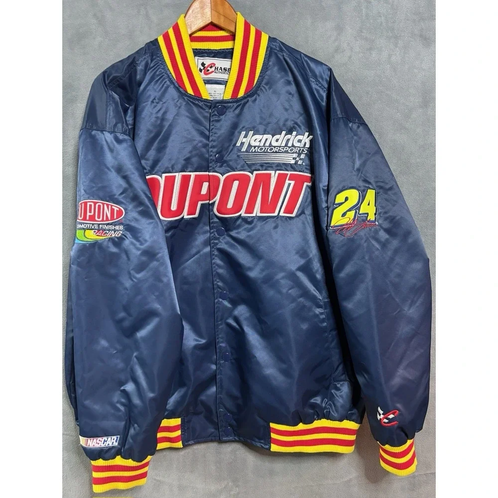 Vtg Jeff Gordon DuPont Hendricks Chase Authentics Nylon Bomber Jacket XL Nascar
